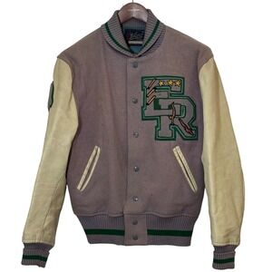 Vintage Whiting Los Angeles Varsity Jacket ER Letterman Wool Leather 44